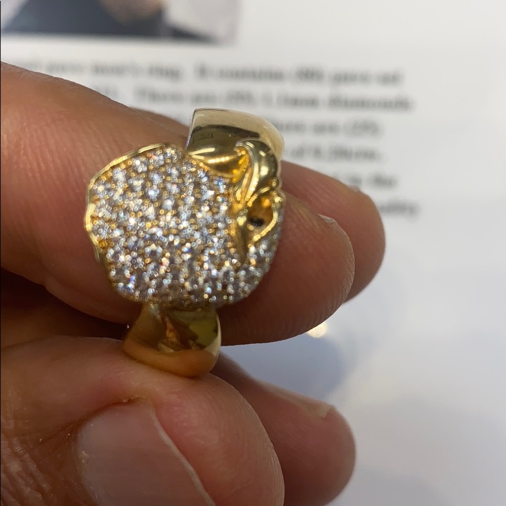 18k Solid Gold Eagle Diamonds Ring - image 7